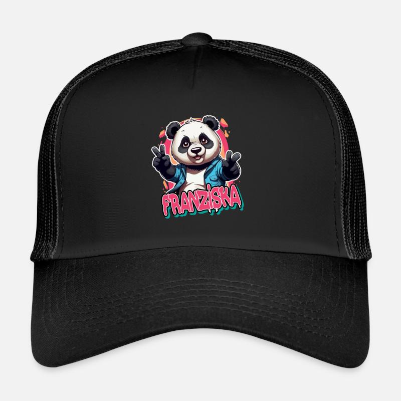FRANZISKA - Schöner Mädchen Name mit coolem Panda Trucker Cap