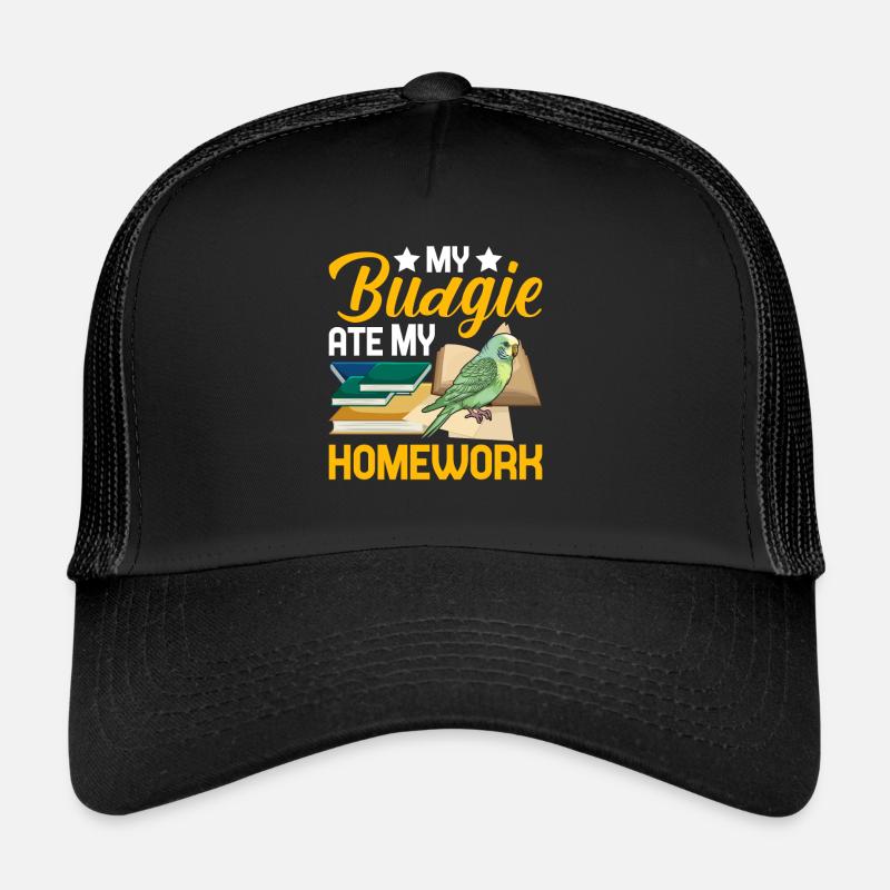 Ma perruche a mangé les devoirs - Casquette trucker  - noir/noir