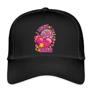 Disco Groovy Hippie des années 70 des années 80 Vintage Seventies - Casquette trucker  - noir/noir - Devant