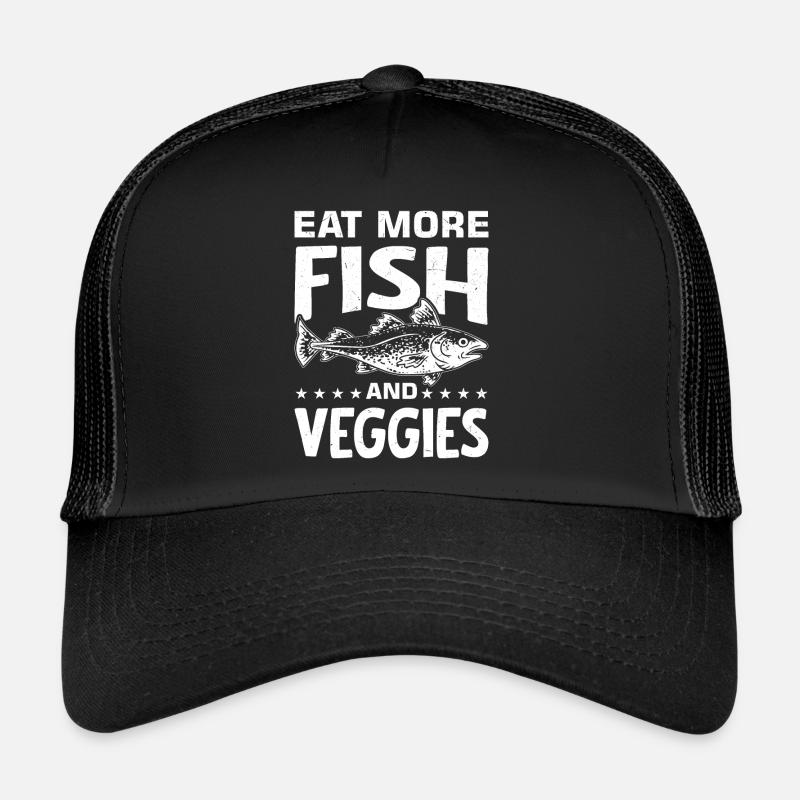 Mangez plus de pescatariens de poisson et de légumes Casquette trucker 