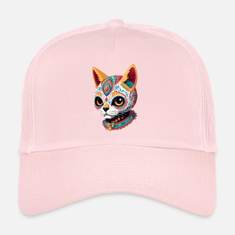 Sugar Skull Cat Vacances mexicaines Casquette trucker 