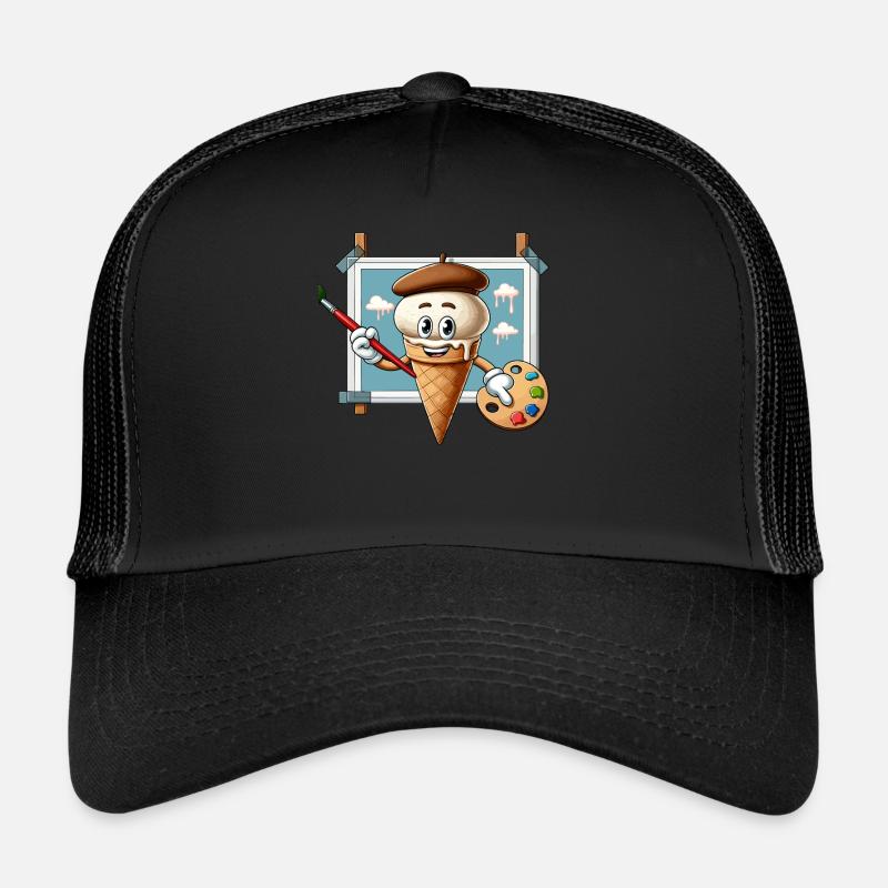 Creative Ice Cream Painter With Color Palette Trucker Cap