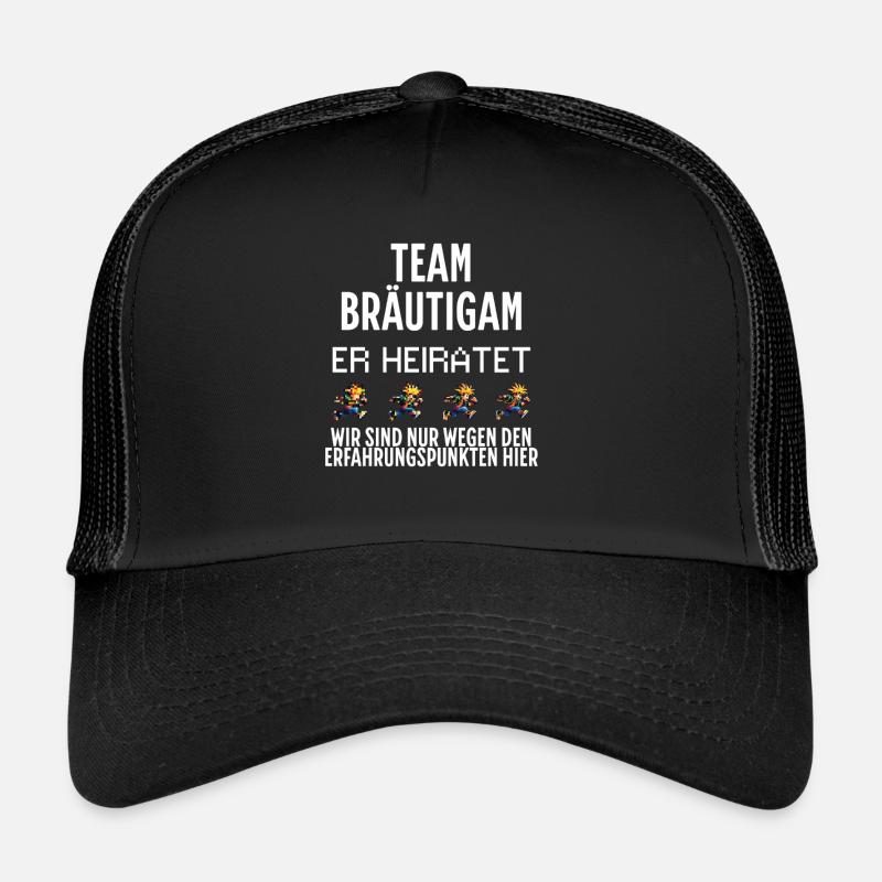 Points d’expérience Team Groom Bachelor - Casquette trucker  - noir/noir