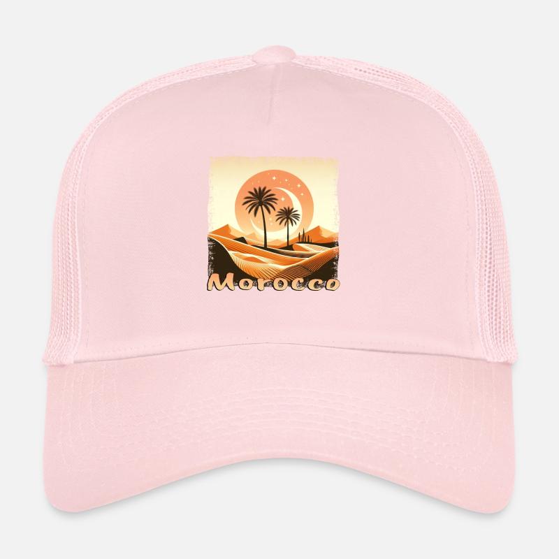 Morocco Sahara Sunset with Palm Tree Trucker Cap