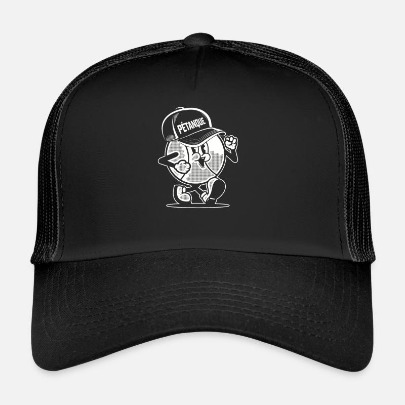 Boule de pétanque pour le Boule de pétanque Cap Boule - Casquette trucker  - noir/noir