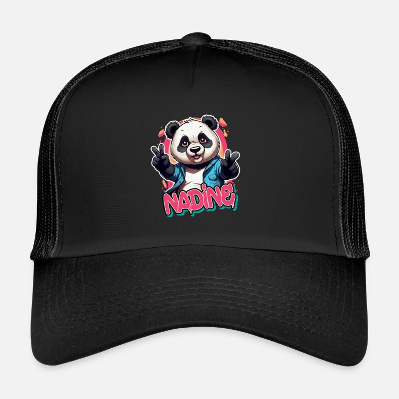 NADINE - Beau nom de fille avec Cool Panda Casquette trucker 
