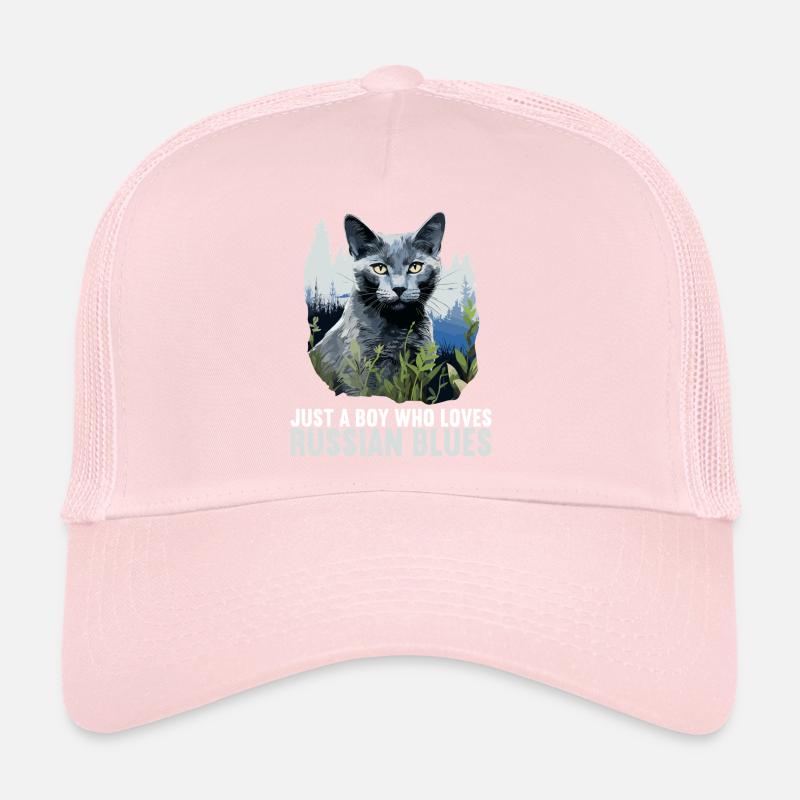 Chat bleu russe Russisch Blau Katze Casquette trucker 