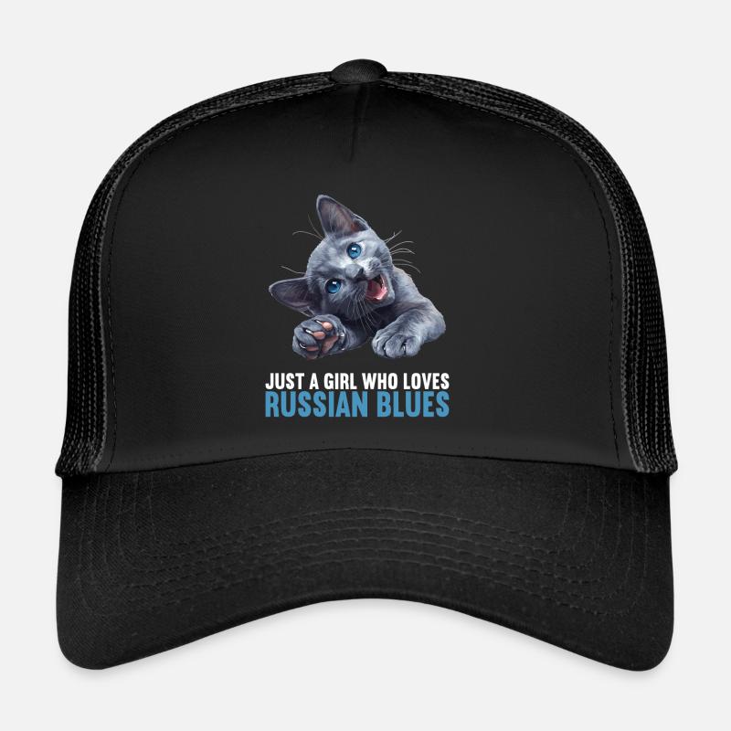 Russian Blue Cat Russisch Blau Katze Trucker Cap