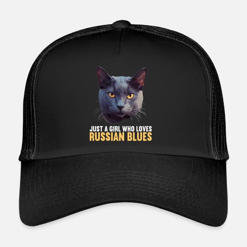 Russian Blue Cat Russisch Blau Katze Trucker Cap