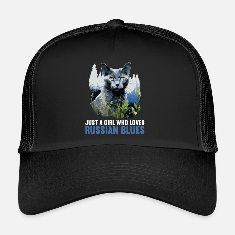 Russian Blue Cat Russisch Blau Katze Trucker Cap
