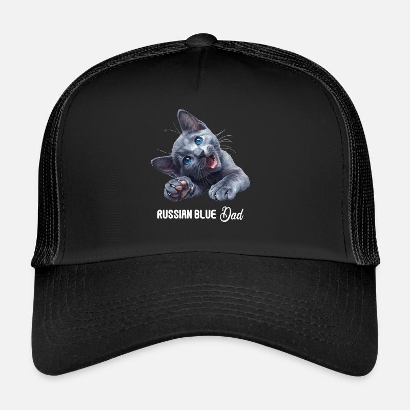 Russian Blue Cat Russisch Blau Katze Trucker Cap