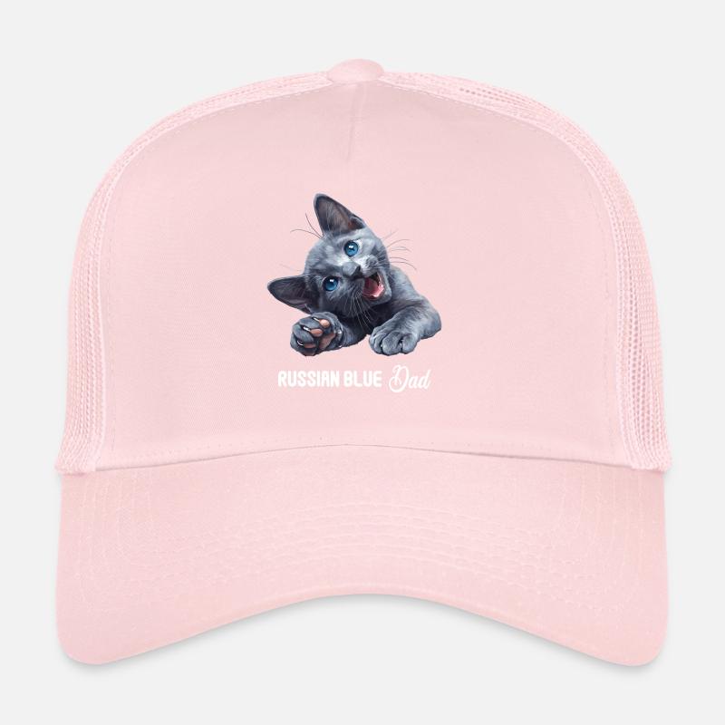 Chat bleu russe Russisch Blau Katze Casquette trucker 