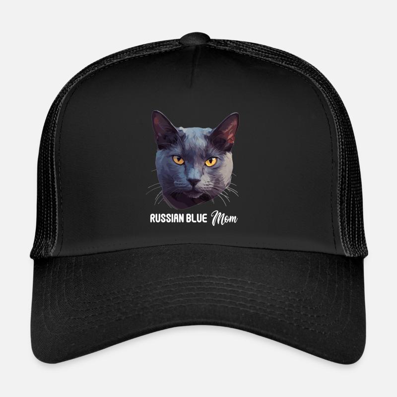 Chat bleu russe Russisch Blau Katze Casquette trucker 