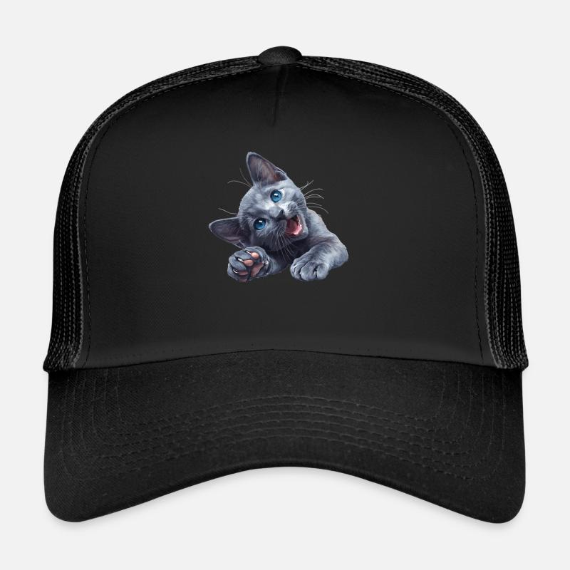 Russian Blue Cat Russisch Blau Katze Trucker Cap