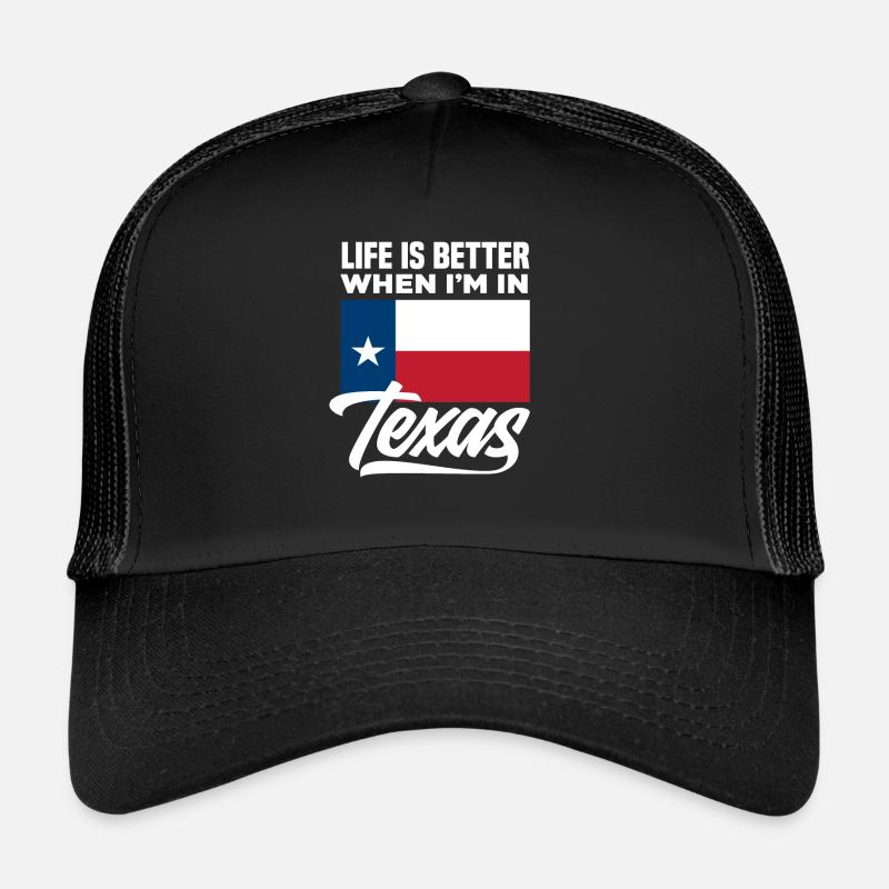 Texas Leben - Trucker Cap - Schwarz/Schwarz