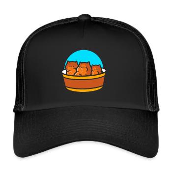 Kitten Nuggets Cute Fast Food Cat Food - Trucker Cap - black/black - Front