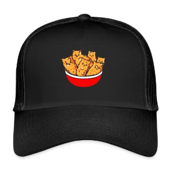 Kitten Nuggets Cute Fast Food Cat Food - Trucker Cap - black/black - Front