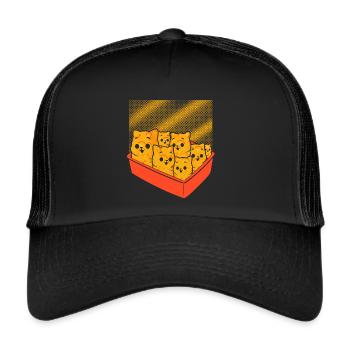 Kitten Nuggets Cute Fast Food Cat Food - Trucker Cap - black/black - Front