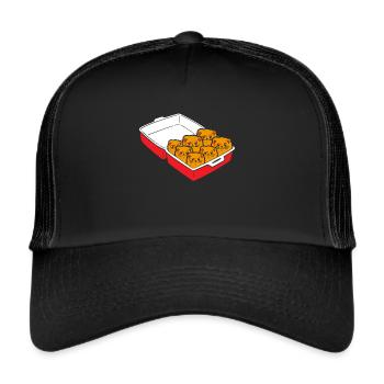 Kitten Nuggets Cute Fast Food Cat Food - Trucker Cap - black/black - Front