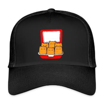 Kitten Nuggets Cute Fast Food Cat Food - Trucker Cap - black/black - Front