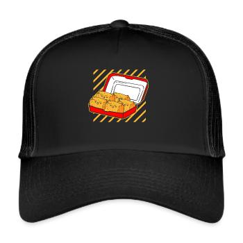 Kitten Nuggets Cute Fast Food Cat Food - Trucker Cap - black/black - Front
