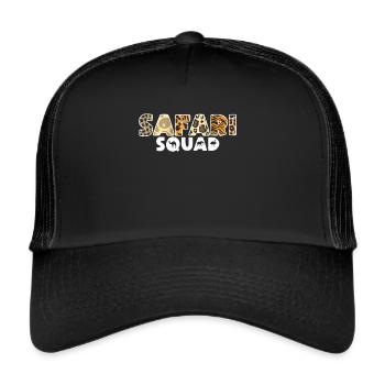 African Safari Zoo Safari Animal Pattern Print - Trucker Cap - black/black - Front