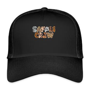 African Safari Zoo Safari Animal Pattern Print - Trucker Cap - black/black - Front
