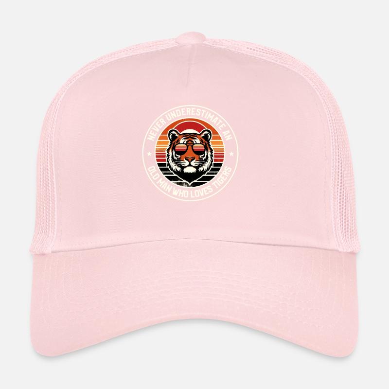 Never Underestimate An Old Man Wild Cat Tiger Trucker Cap
