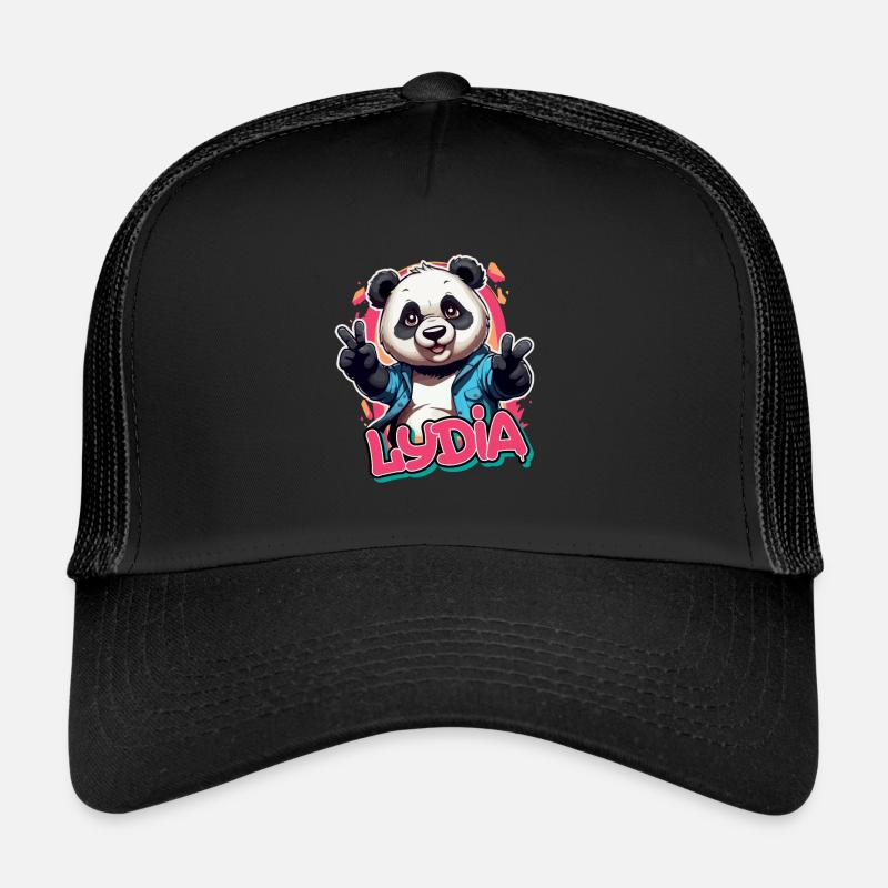 LYDIA - Beau nom de fille avec Panda cool Casquette trucker 
