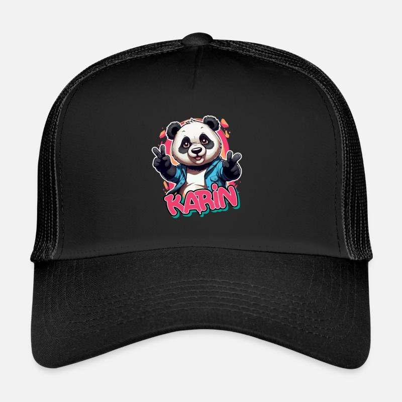 KARIN - Beau nom de fille avec Cool Panda Casquette trucker 