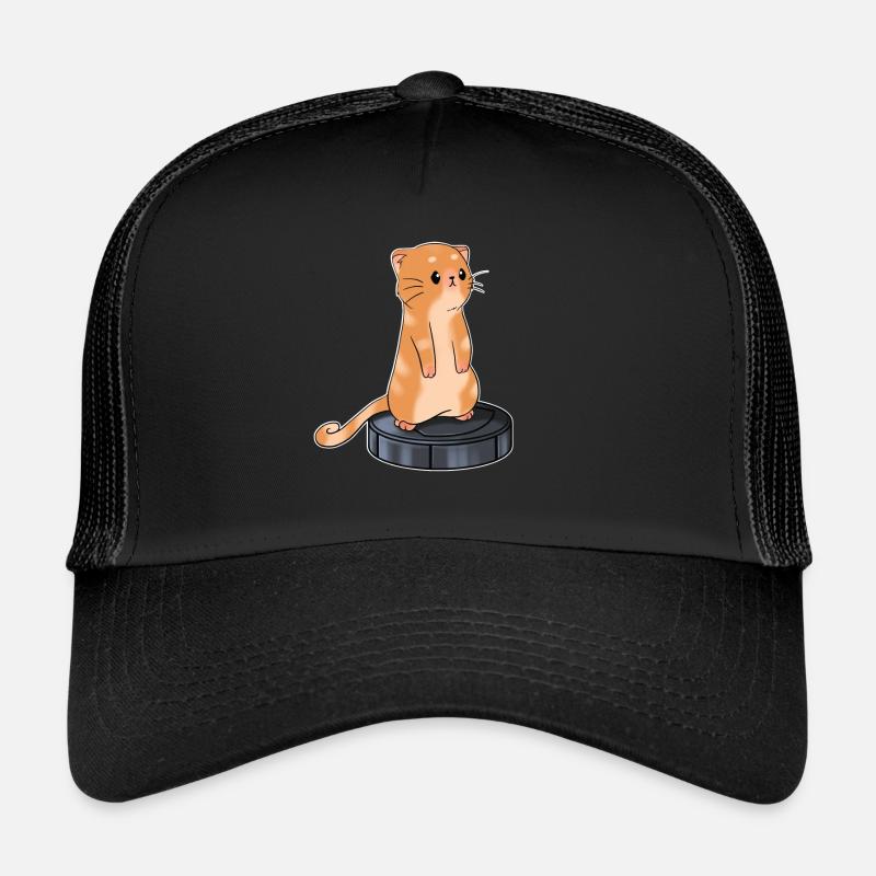 Katze mit Saugroboter Staubsauger Trucker Cap