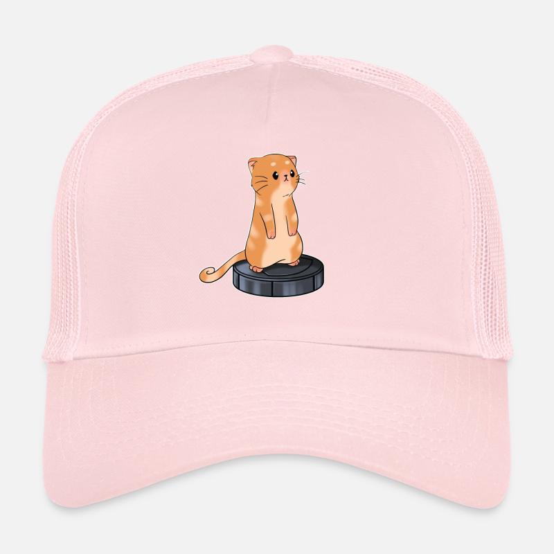 Chat avec aspirateur robot Casquette trucker 
