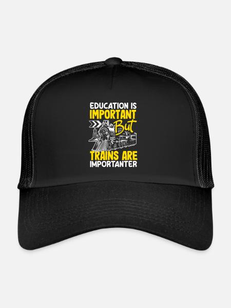 Drôle de Train amant Trains Locomotive cadeau - Casquette trucker  - noir/noir