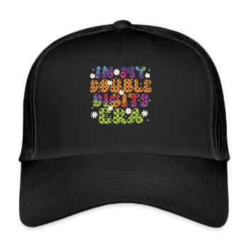 Double Digit Birthday Decoration Girls 10 - Trucker Cap - black/black - Front
