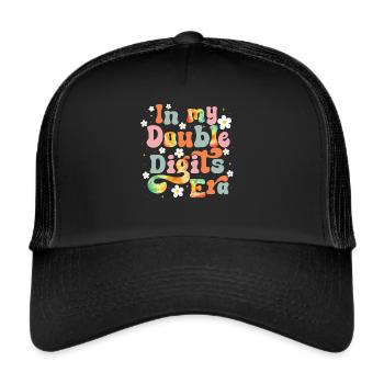 Double Digit Birthday Decoration Girls 10 - Trucker Cap - black/black - Front