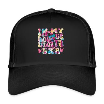 Double Digit Birthday Decoration Girls 10 - Trucker Cap - black/black - Front
