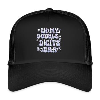 Double Digit Birthday Decoration Girls 10 - Trucker Cap - black/black - Front
