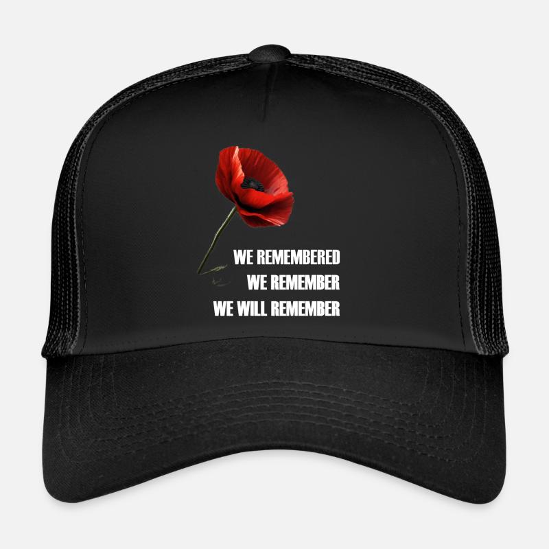 Remembrance Day Red Poppy Trucker Cap
