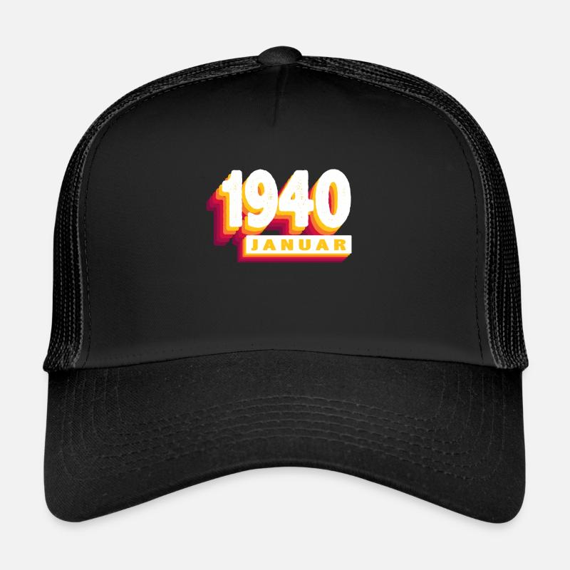 Januar 1940 0 84 år Mand Kvinde Fødselsdag - Trucker cap - sort/sort