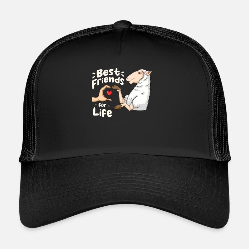 Schafliebhaber Freund Lamm Lämmer - Trucker Cap - Schwarz/Schwarz