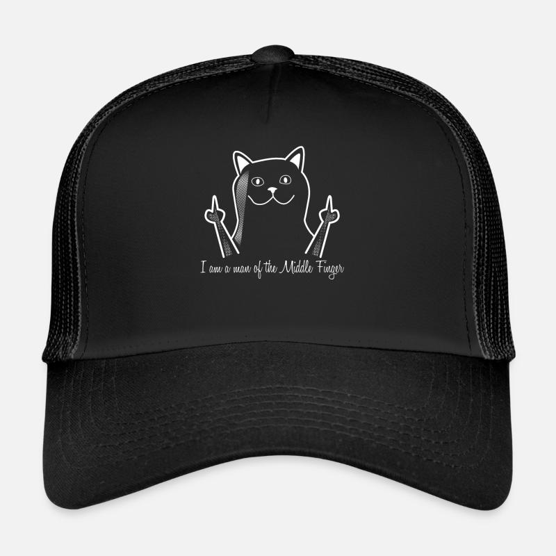 Cat Middle Finger Misanthrope Trucker Cap