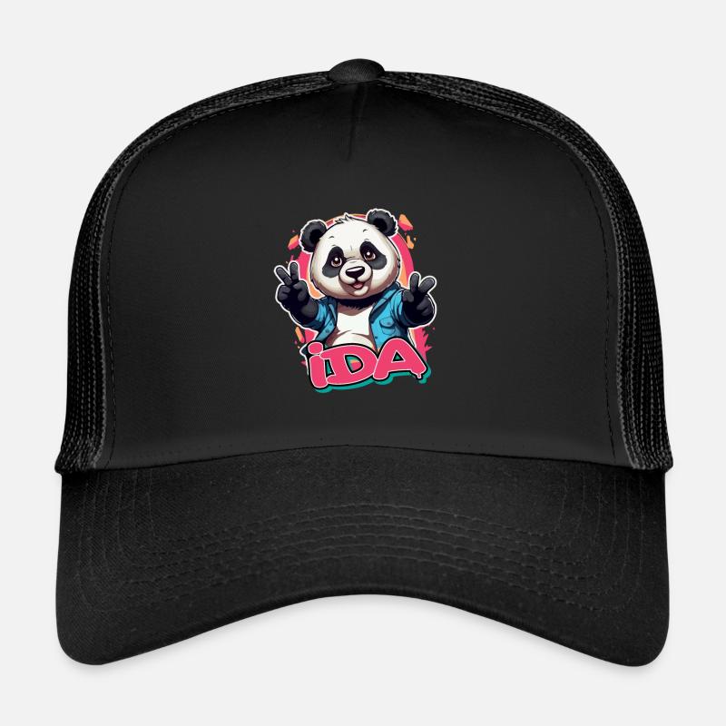 IDA - Schöner Mädchen Name mit coolem Panda Trucker Cap