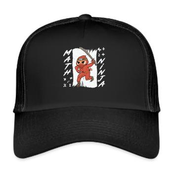 Drôle Math Ninja Mathématiques Geek Nombres - Casquette trucker  - noir/noir - Devant