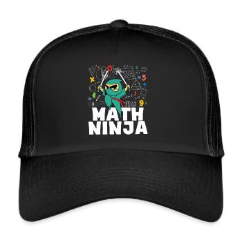 Drôle Math Ninja Mathématiques Geek Nombres - Casquette trucker  - noir/noir - Devant