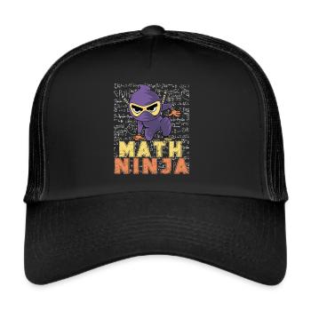Drôle Math Ninja Mathématiques Geek Nombres - Casquette trucker  - noir/noir - Devant