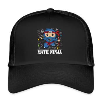 Drôle Math Ninja Mathématiques Geek Nombres - Casquette trucker  - noir/noir - Devant