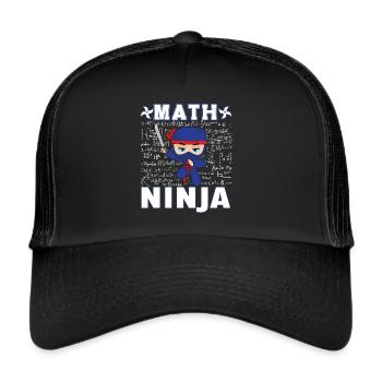 Drôle Math Ninja Mathématiques Geek Nombres - Casquette trucker  - noir/noir - Devant