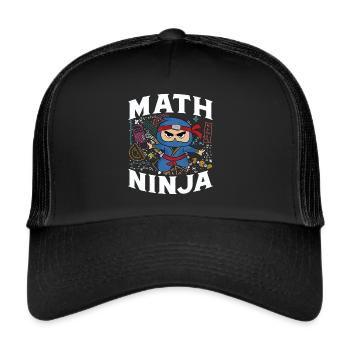 Drôle Math Ninja Mathématiques Geek Nombres - Casquette trucker  - noir/noir - Devant