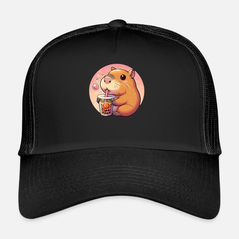 Capybara genießt Bubble Tea Trucker Cap