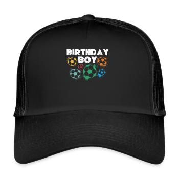 Geburtstagsbuldenfußballspieler Bday Team Party - Trucker Cap - Schwarz/Schwarz - Vorne